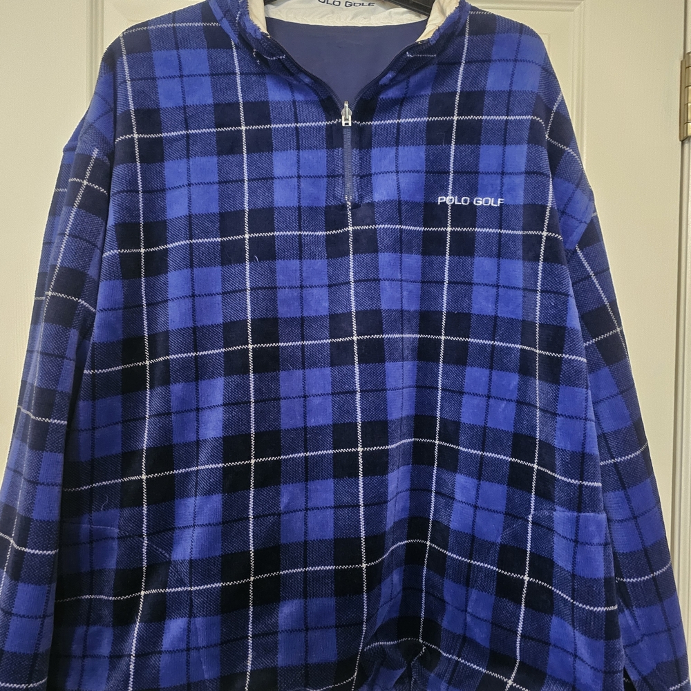 Polo Golf Blue Plaid Pullover